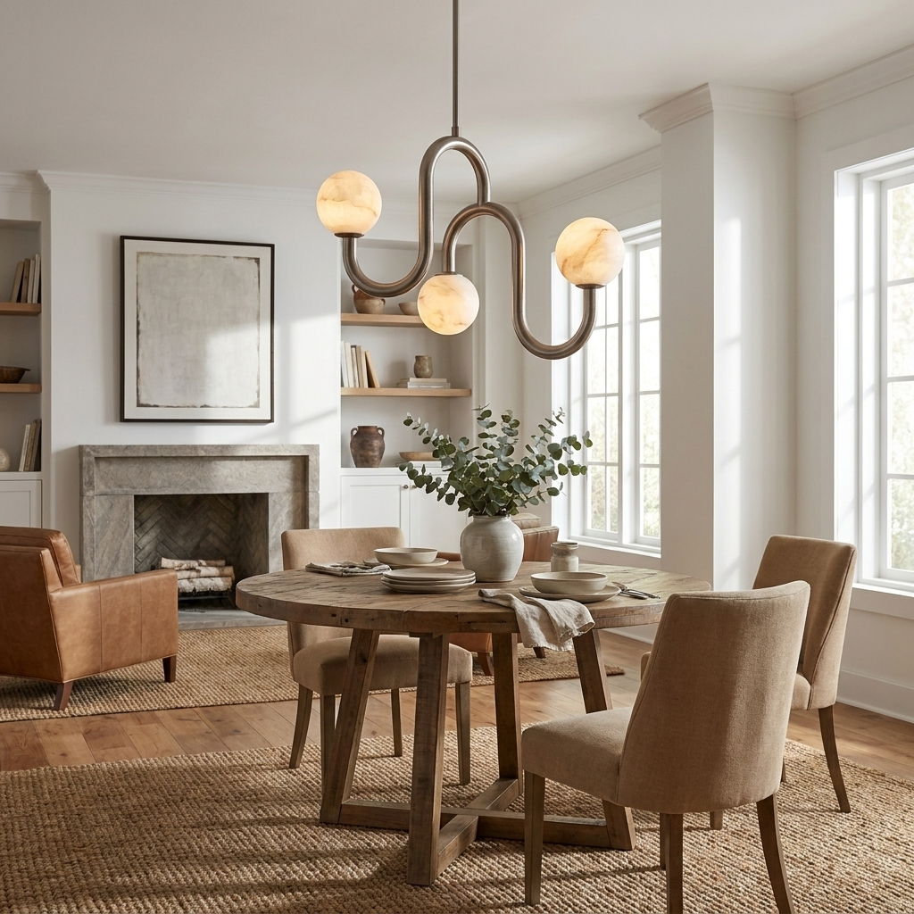 Meander Alabaster Chandelier