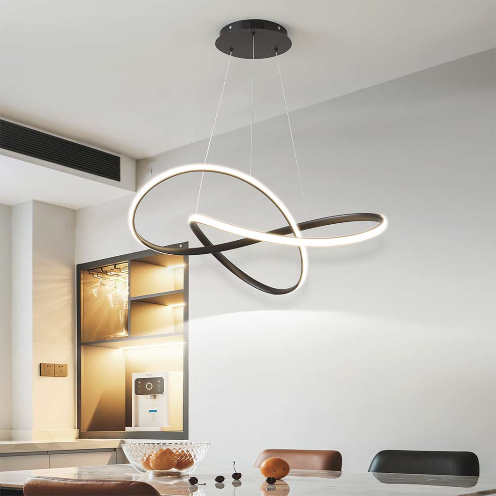 Hanging Chandelier Ceiling Light LED Twisted, Minimalist
