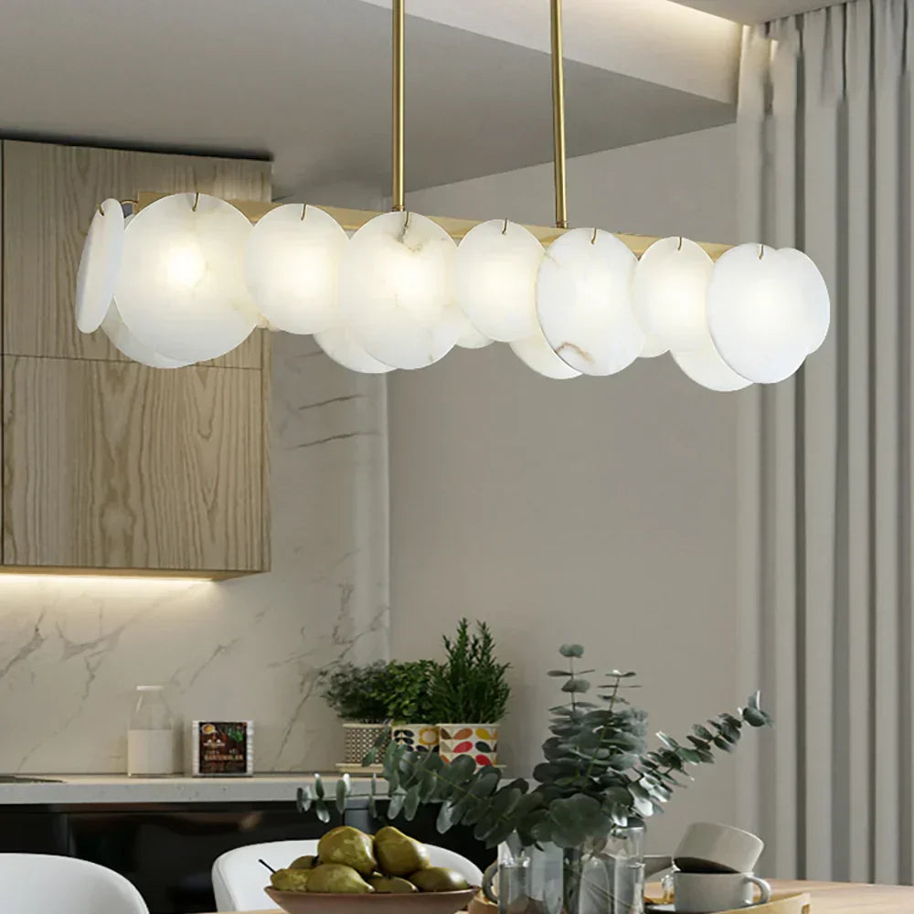 Modern Alabaster Linear Chandelier