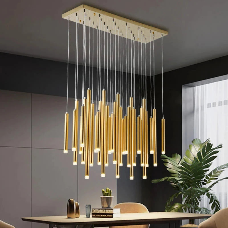 Modern Black & Gold Dining Room Ceiling Fixture