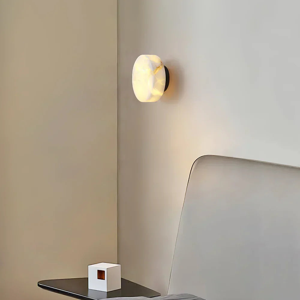 Domino A Cylindrical Alabaster Wall Light