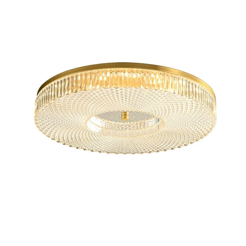 Modern Luxury Copper Acrylic LED Flush Mount Ceiling Light