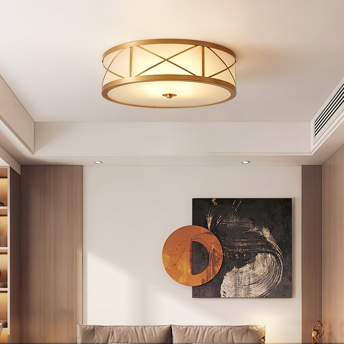 Vovene Brass Glass Ceiling Light