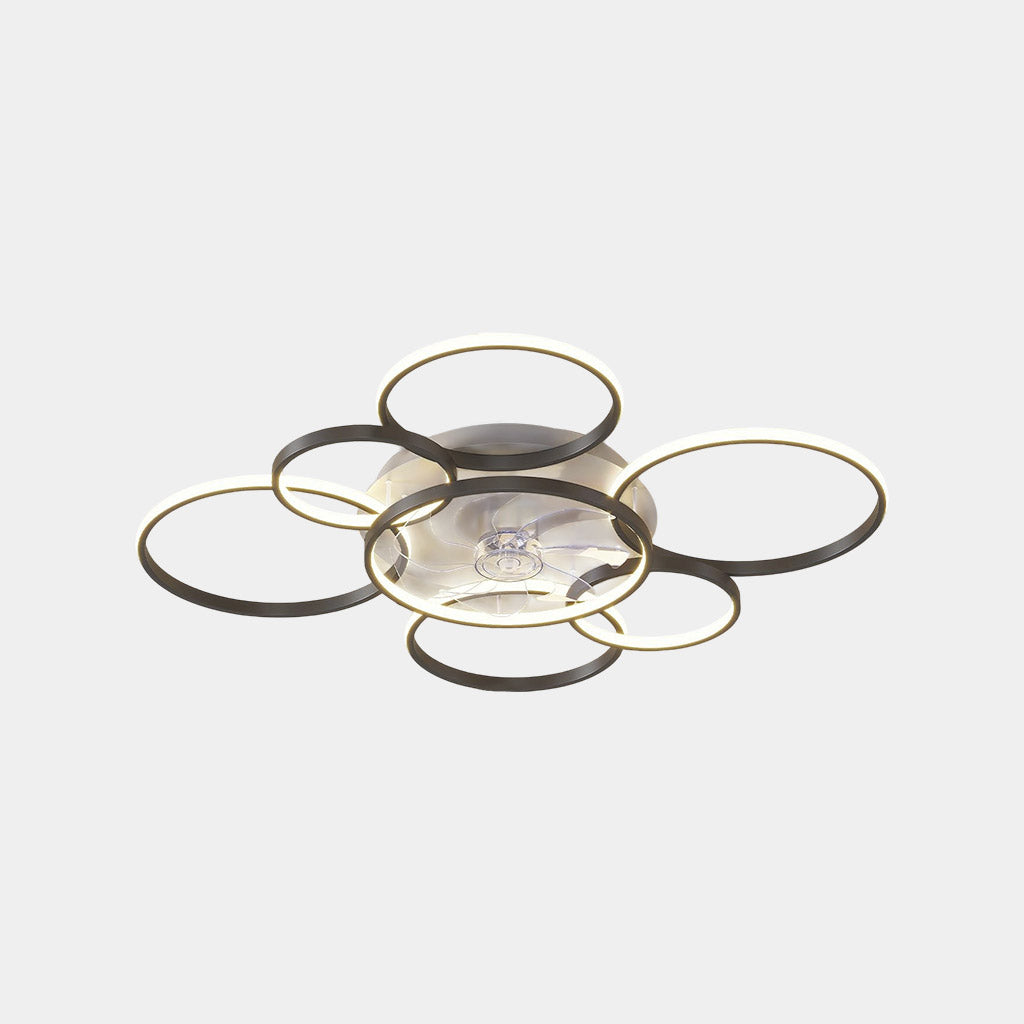 Multiple Ring Ceiling Fan Light Quiet Acrylic Blade