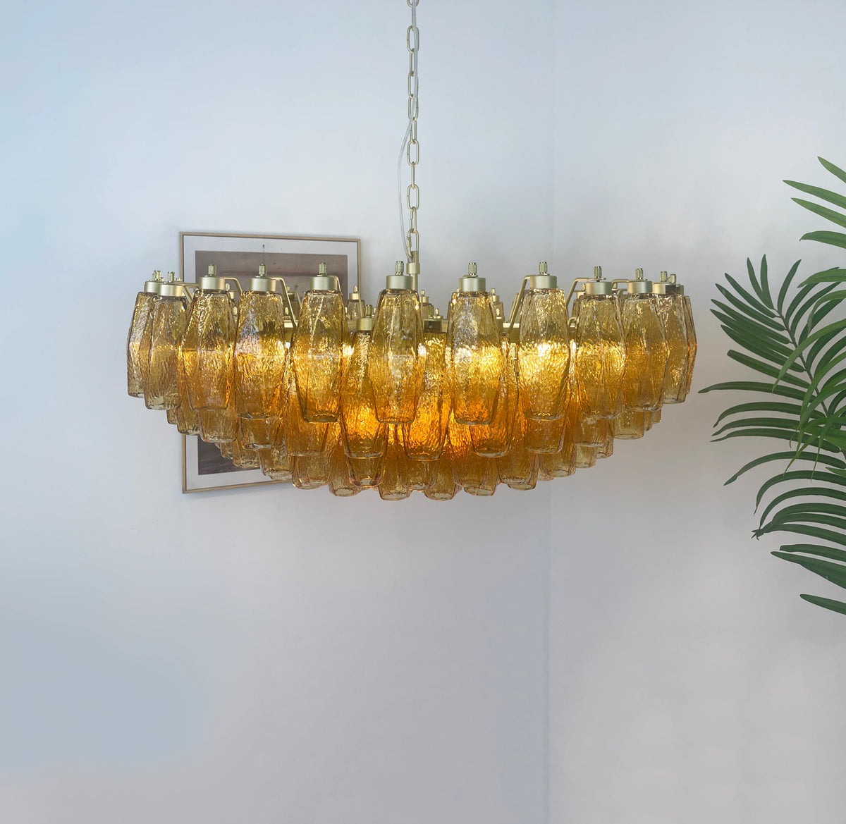 Faceted Amber Chandelier