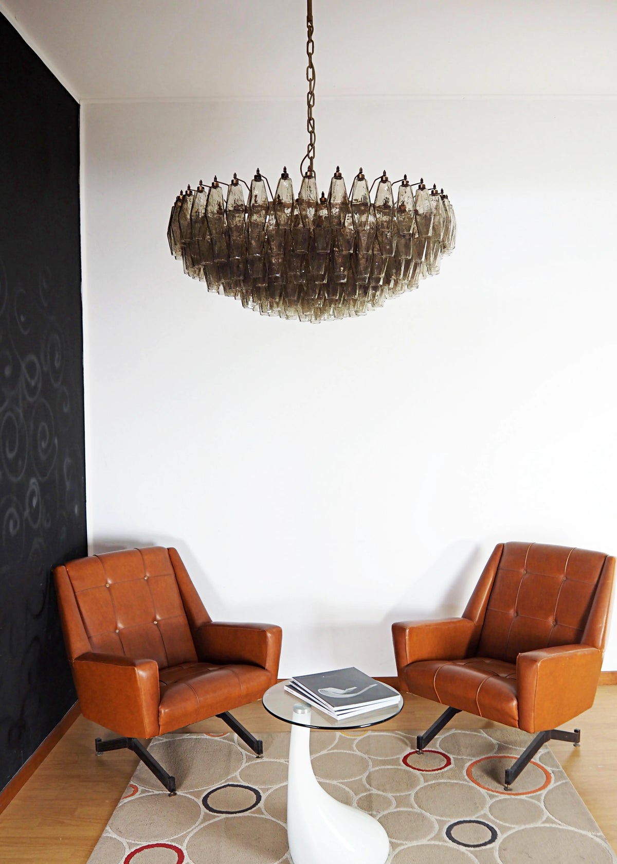 Faceted Smoked Chandelier