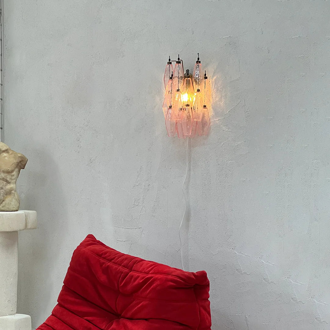 Poliedri Pink Wall Lamp