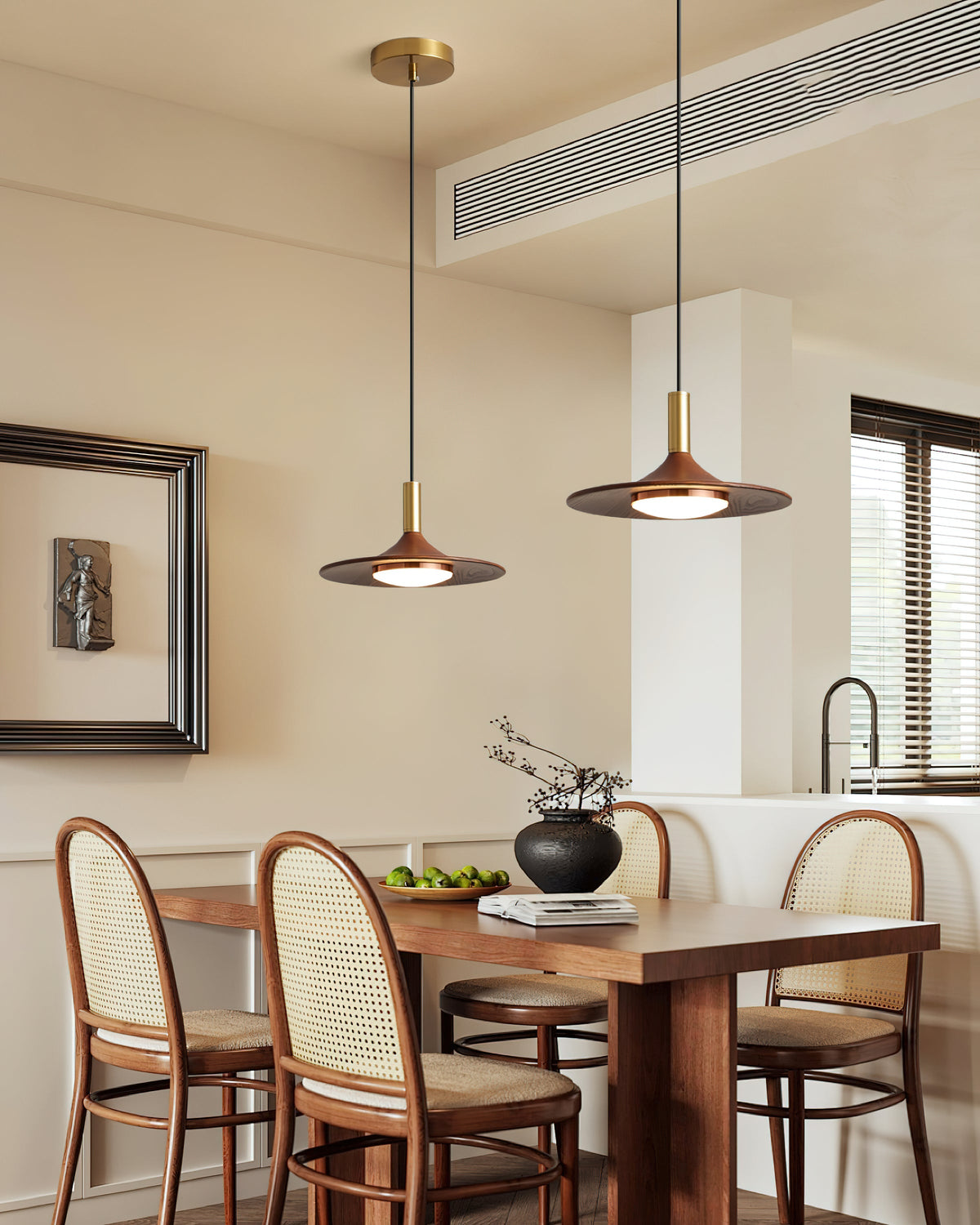 Pendant Light Hat Shape Midcentury