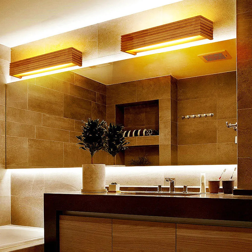 Wood Simple Mirror Wall Lights