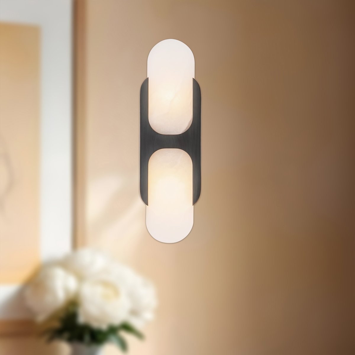 Alabaster Odin Oval Wall Sconce