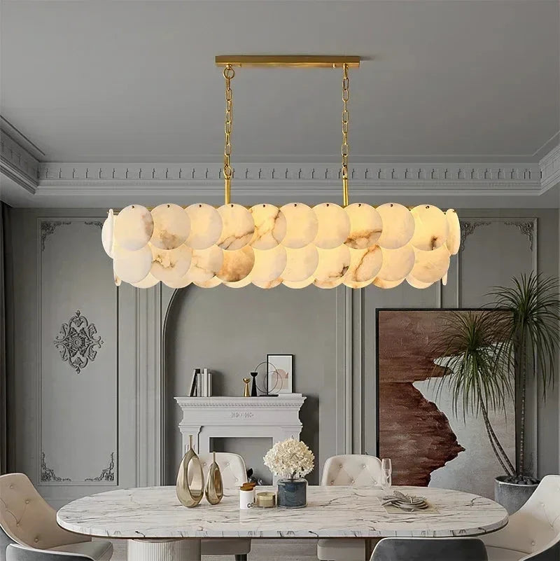 Ovela Linear Alabaster Chandelier