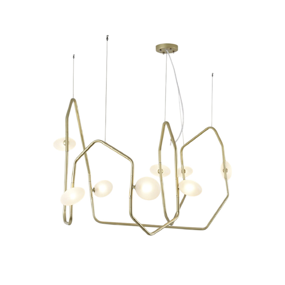 Aurvaryra Brass Glass Chandelier