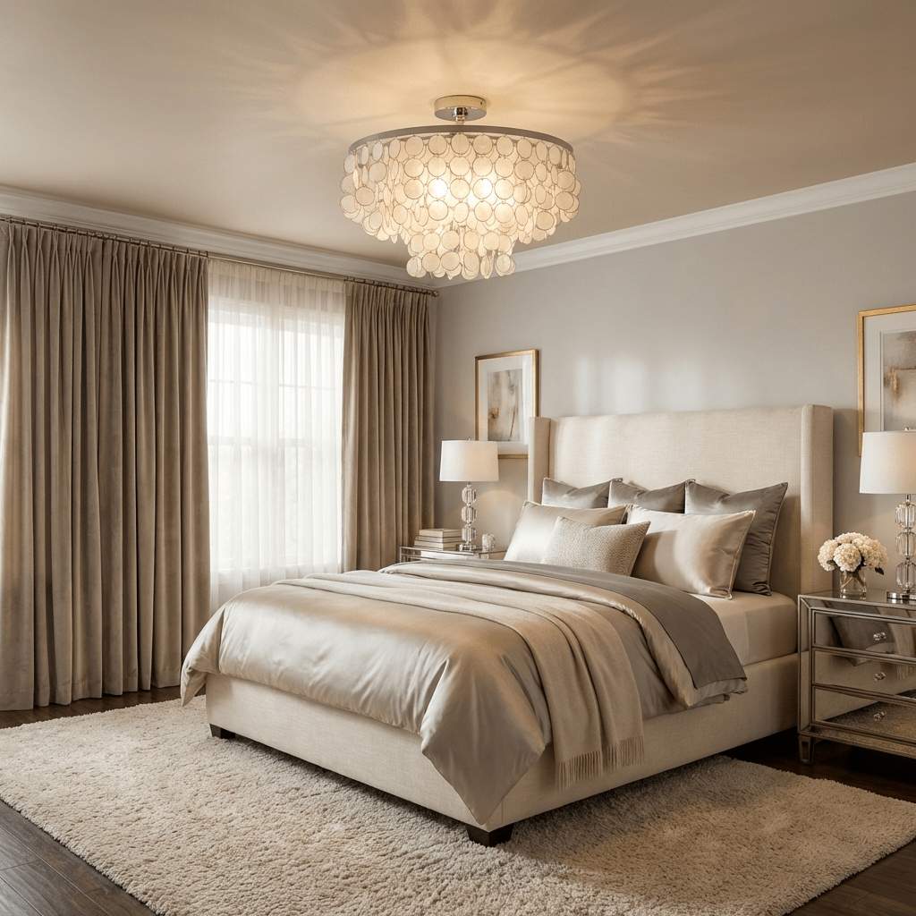 Tiered Shell Disc Ceiling Light