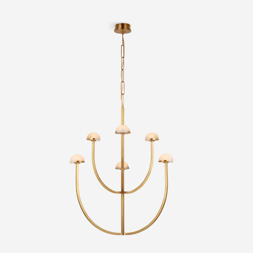 Pedra Chandelier Alabaster Minimalist Arc Geometry