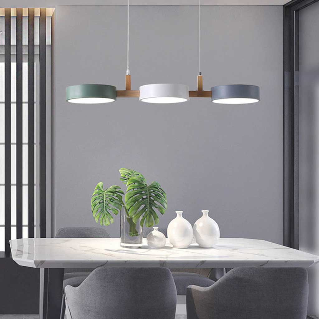 Pendant Light Nordic Macaron 3-Head LED, White/Colorful