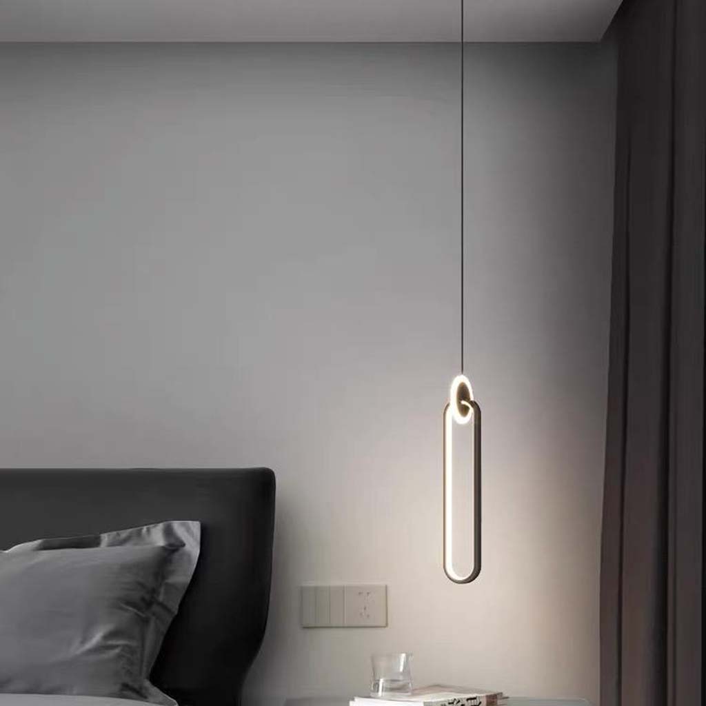 Pendant Light Minimalist Unique Oval LED, Gold / Black
