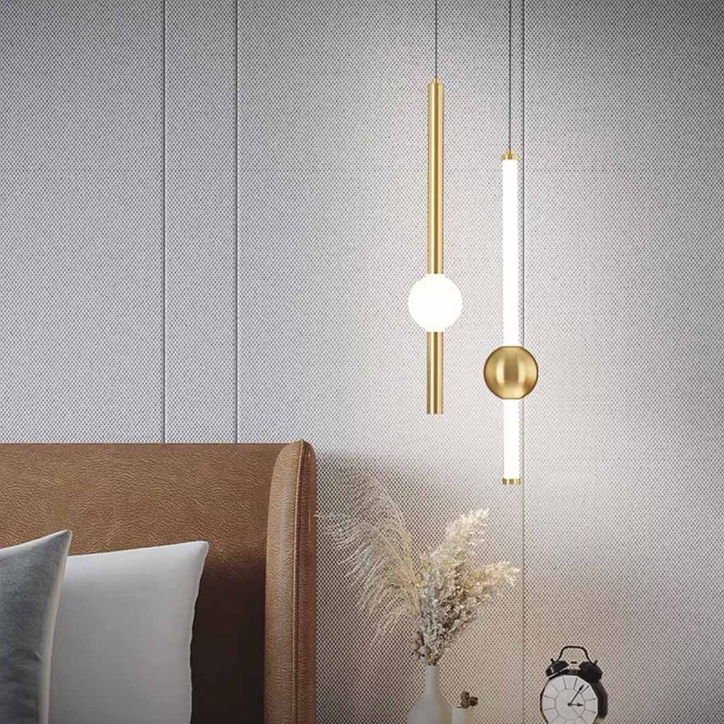 Pendant Light LED Linear Hanging, Iron & Glass