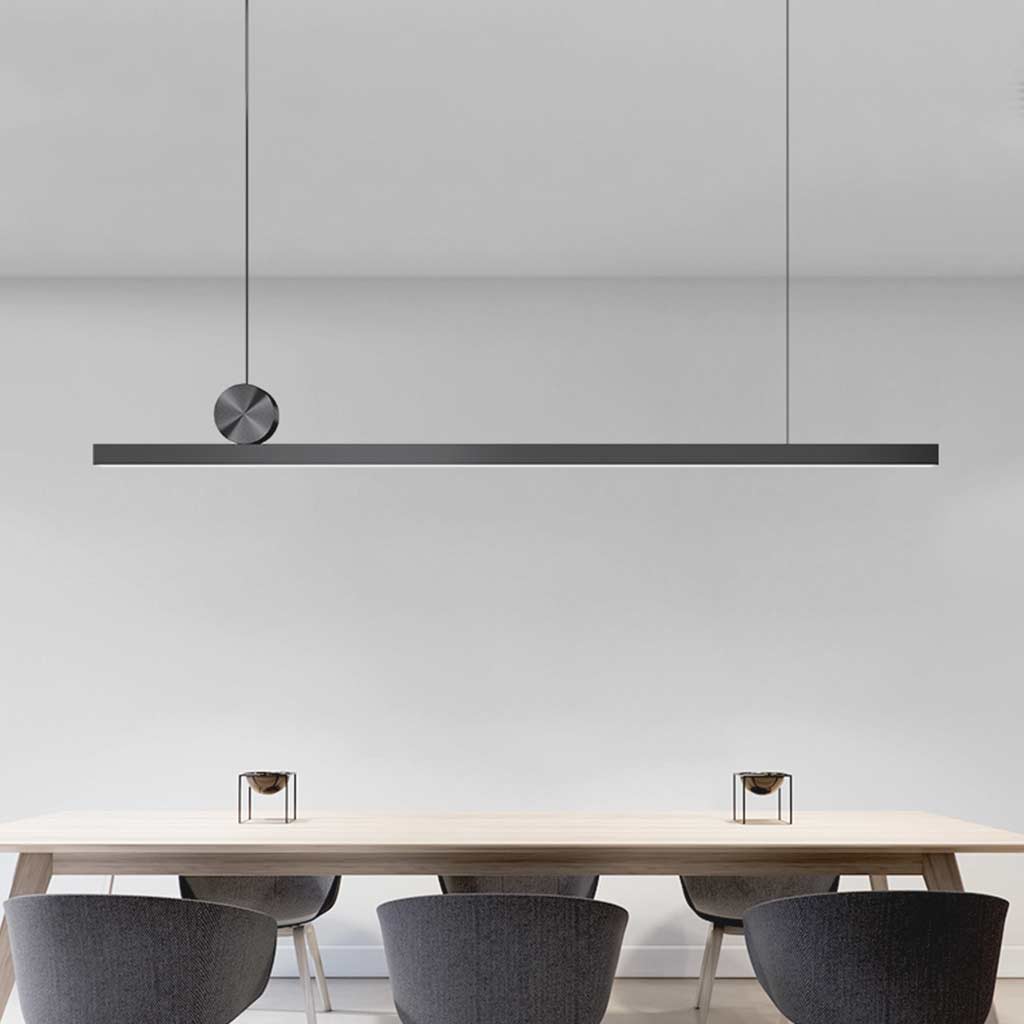 Pendant Light Simple Long Linear LED Dimmable, Black