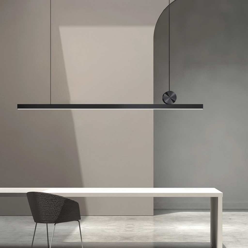 Pendant Light Simple Long Linear LED Dimmable, Black