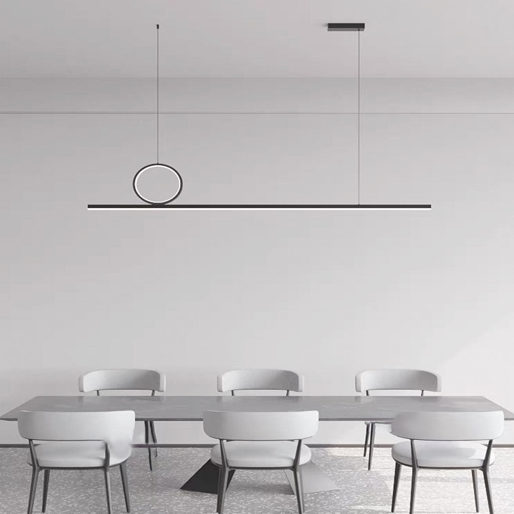 Pendant Light Minimalist Geometric Copper Linear LED, Black / Gold