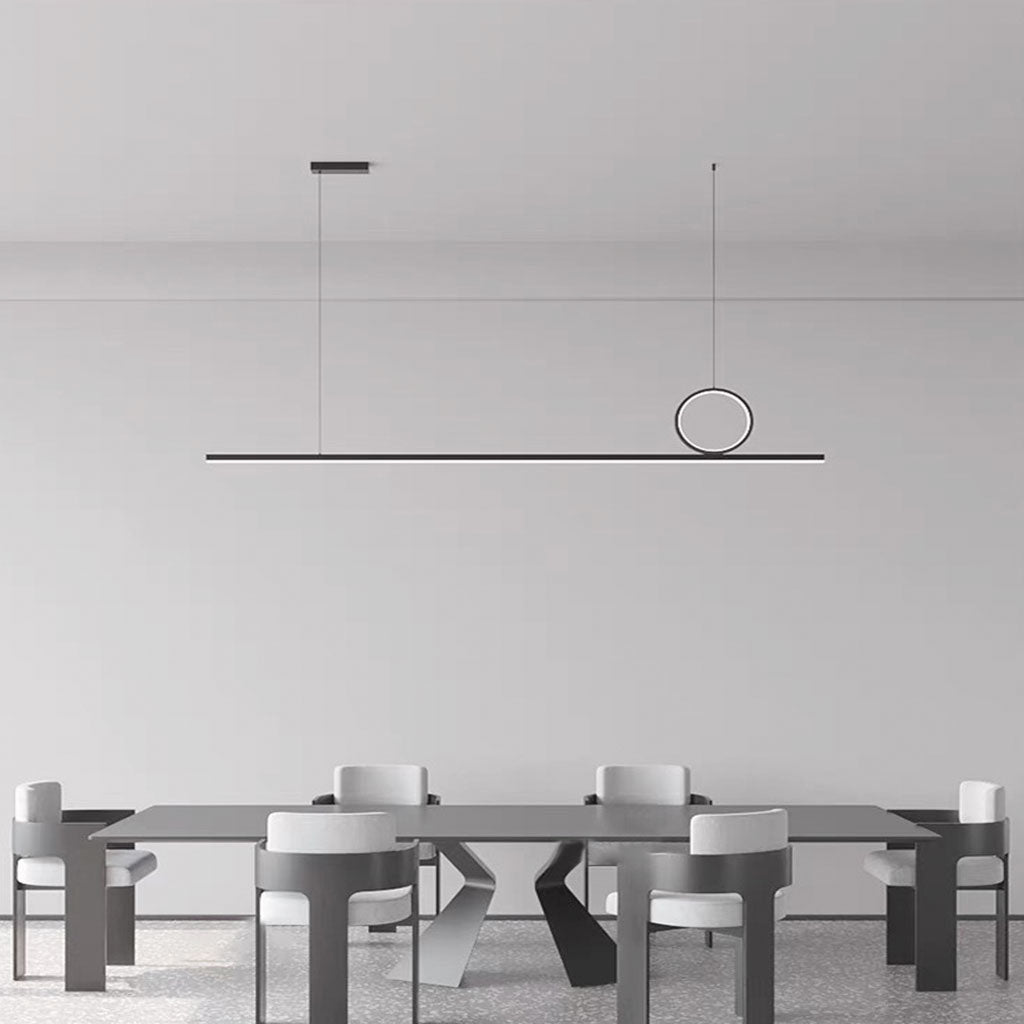 Pendant Light Minimalist Geometric Copper Linear LED, Black / Gold