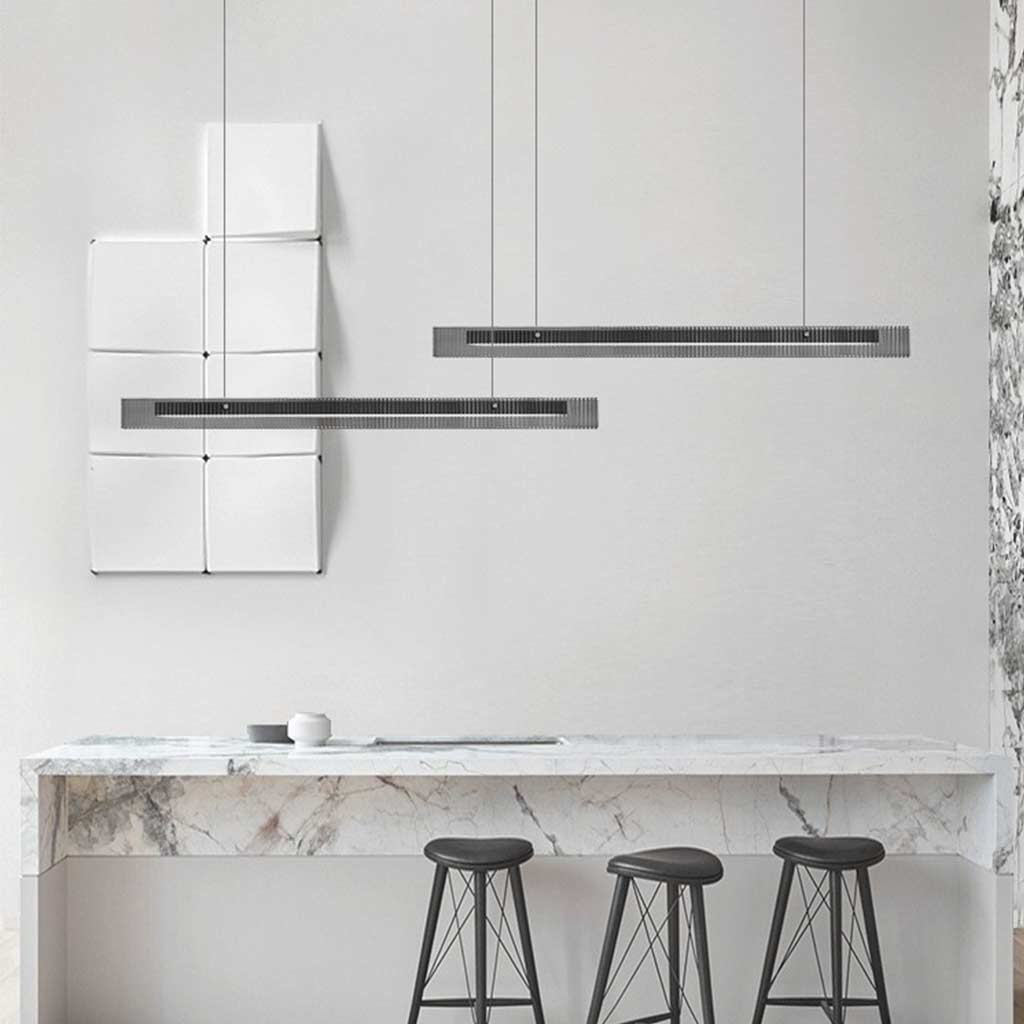 Pendant Light Minimalist Linear Glass LED Dimmable, Black