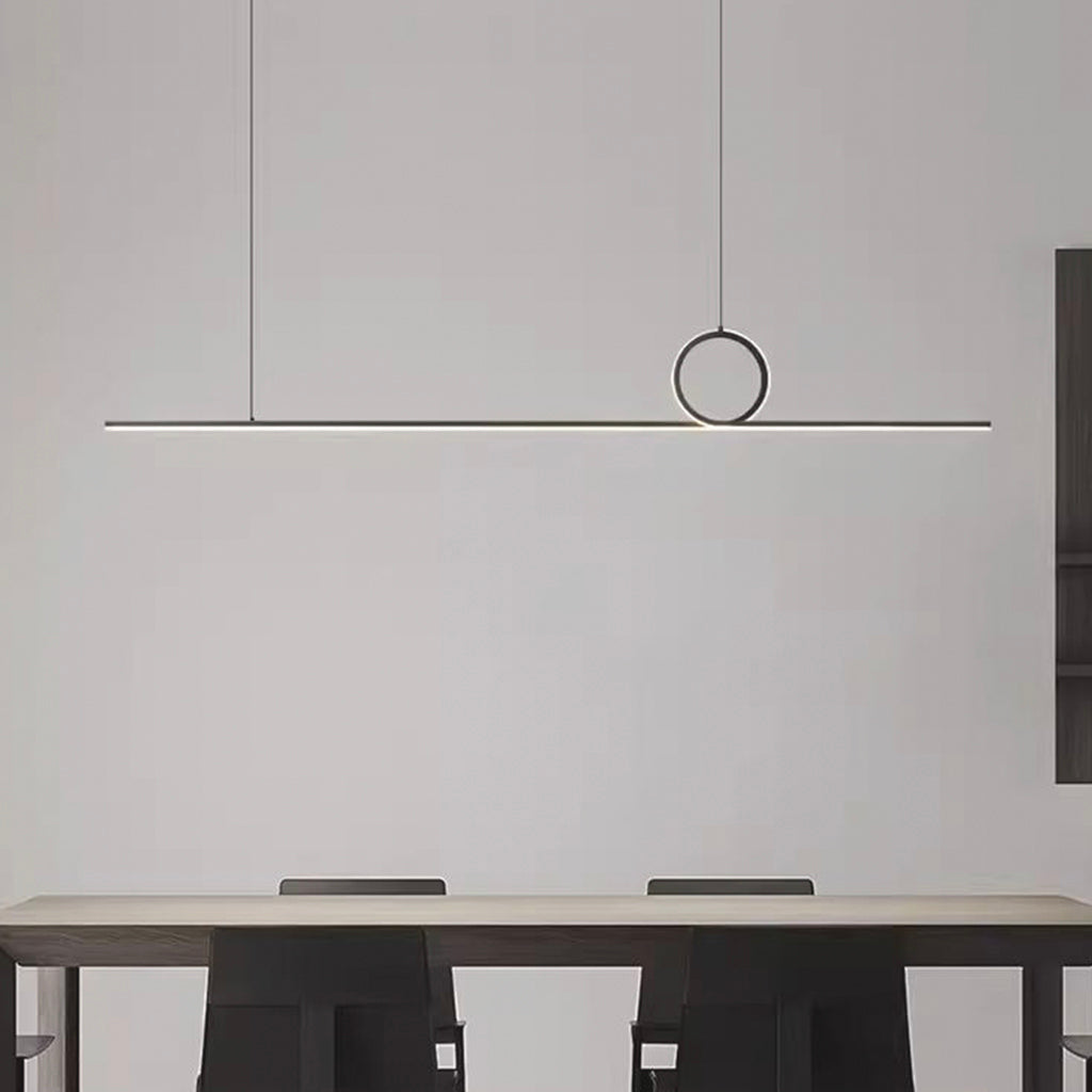 Pendant Light Minimalist Linear Loop Copper LED Dimmable