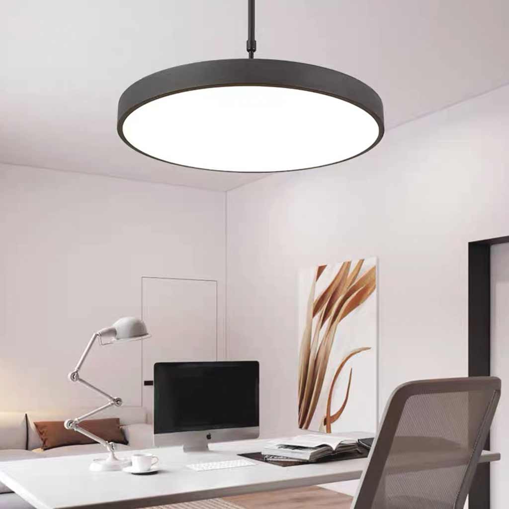 Pendant Light Minimalist Round LED for Office, Black / White