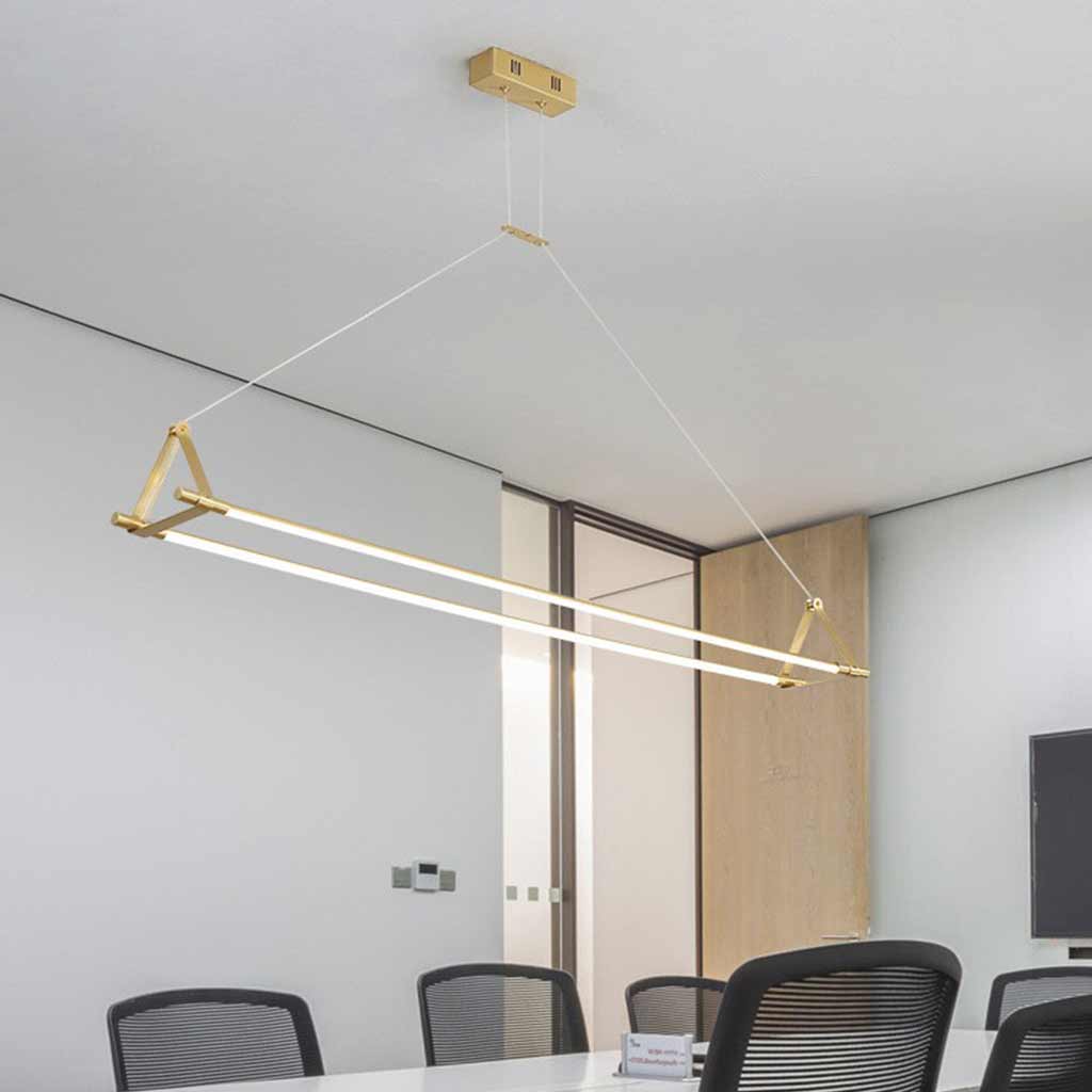 Pendant Light Modern Brass Long Bar Linear LED, Gold