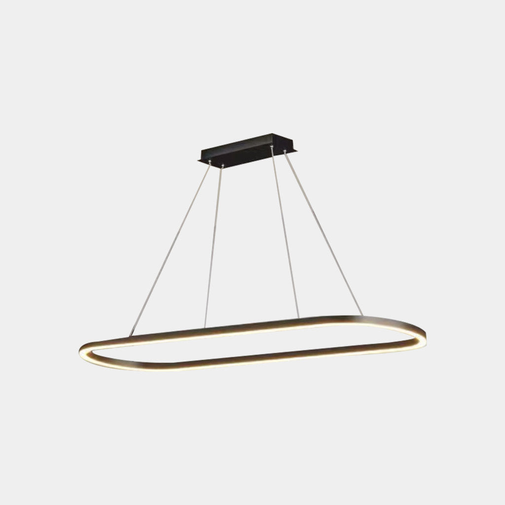 Pendant Light Simple Oval Dimmable LED, Black / White
