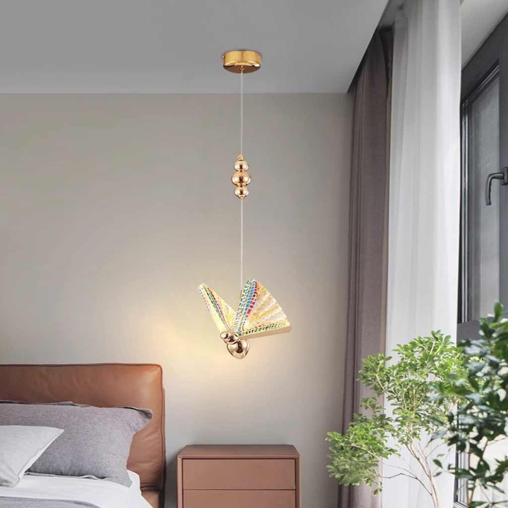 Pendant Light Small Modern Gold Acrylic Butterfly LED
