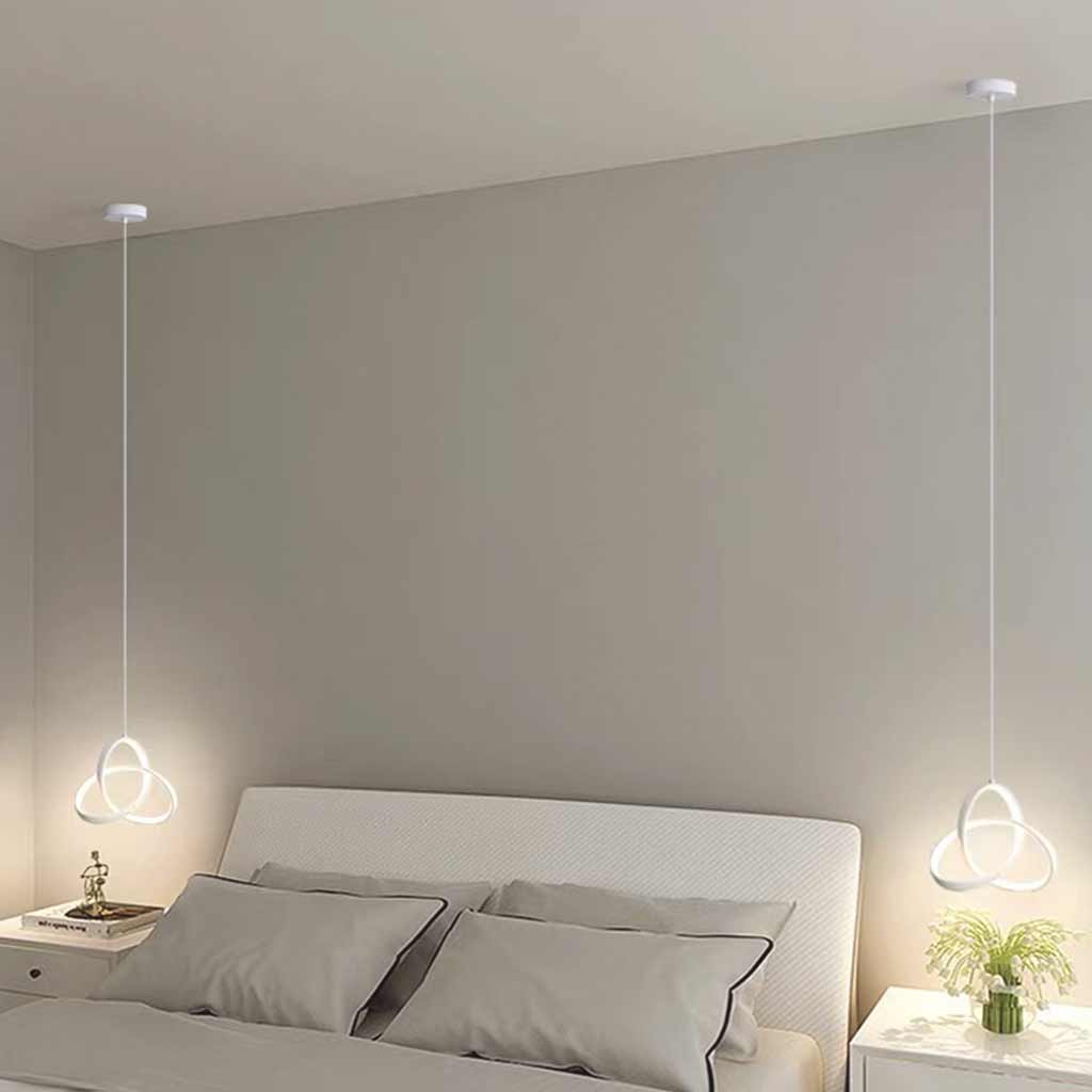 Pendant Light Small Twisted Ring Bedside, Black / White