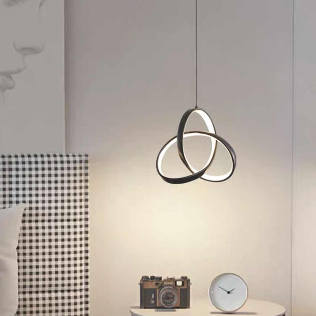 Pendant Light Small Twisted Ring Bedside, Black / White