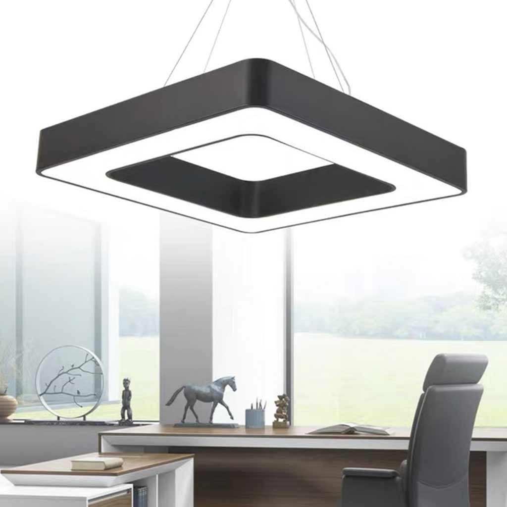 Pendant Light Square LED for Gym / Office, Black