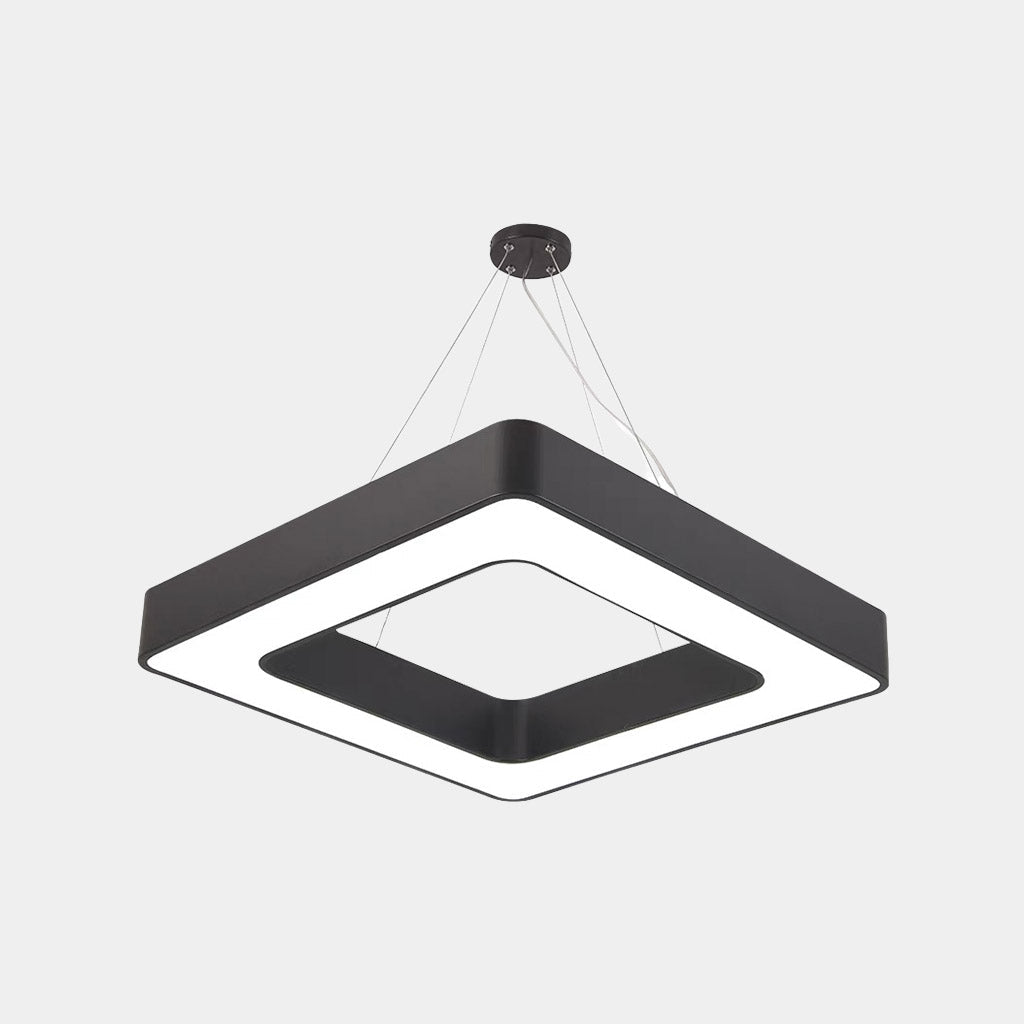 Pendant Light Square LED for Gym / Office, Black