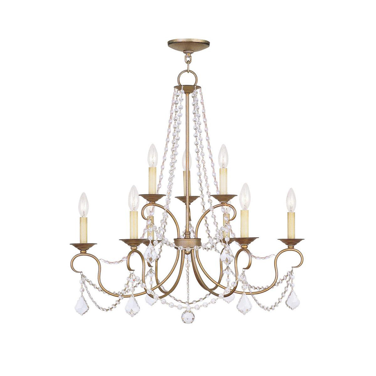 Mysorarae Postmodern Luxury Brass Crystal Chandelier
