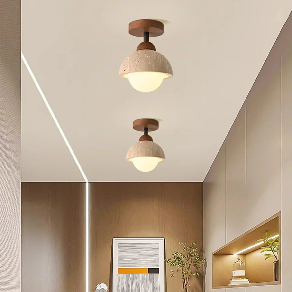 Piedra Travertine Ceiling Light