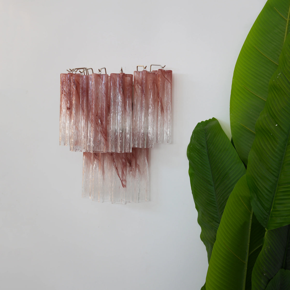 Pink Glass Tube Wall Sconces