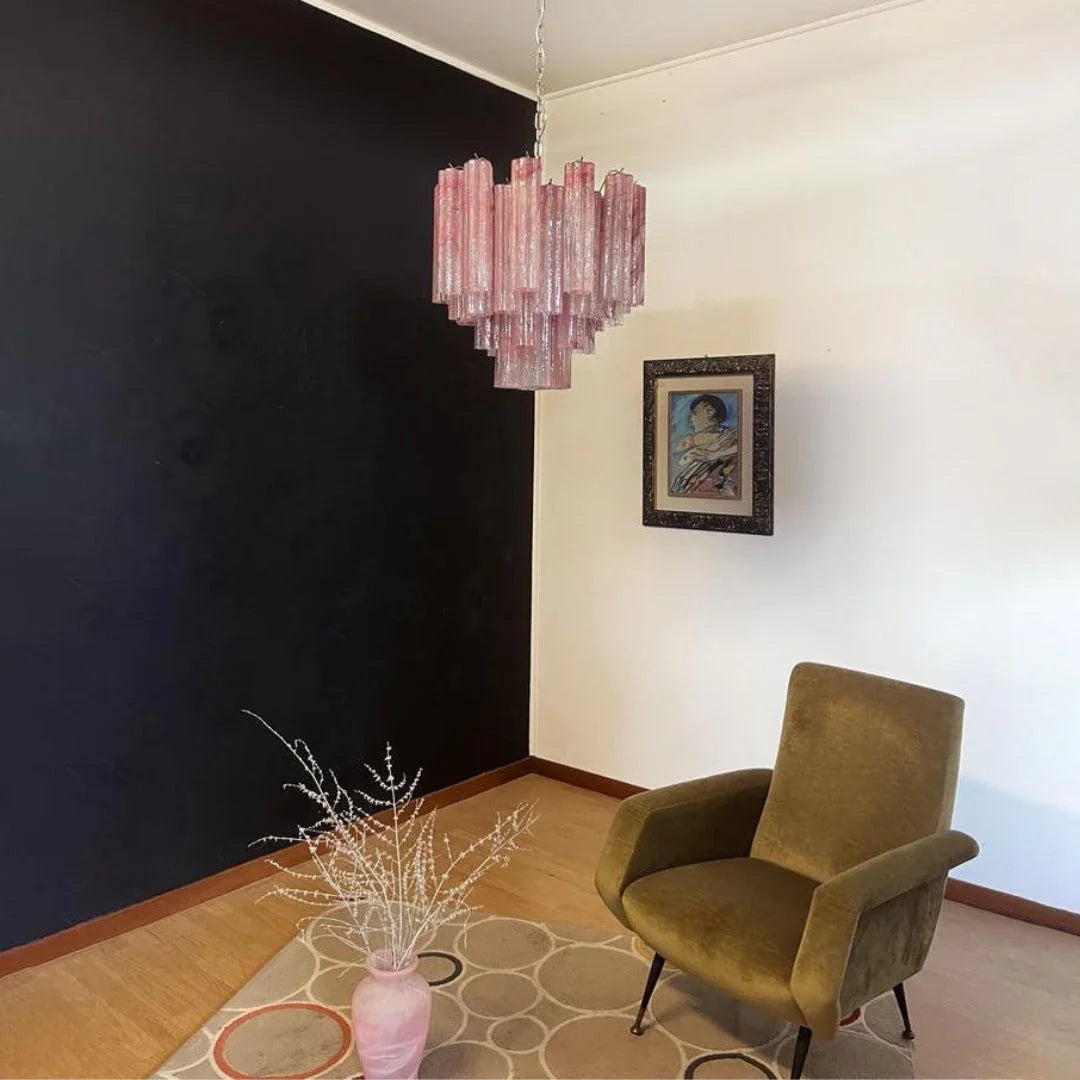 Pink Tubes Chandelier