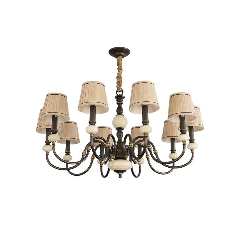 Ivenen Postmodern Luxury Brass Jade Chandelier