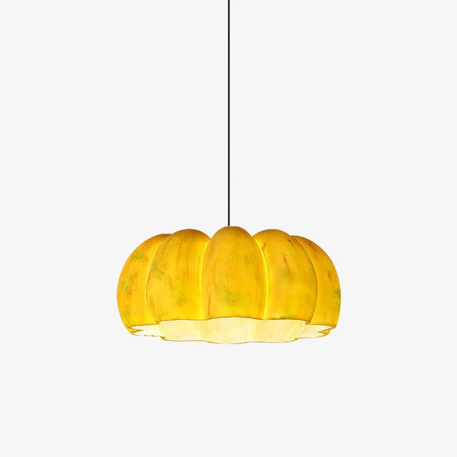 Wood Pumpkin Pendant Light