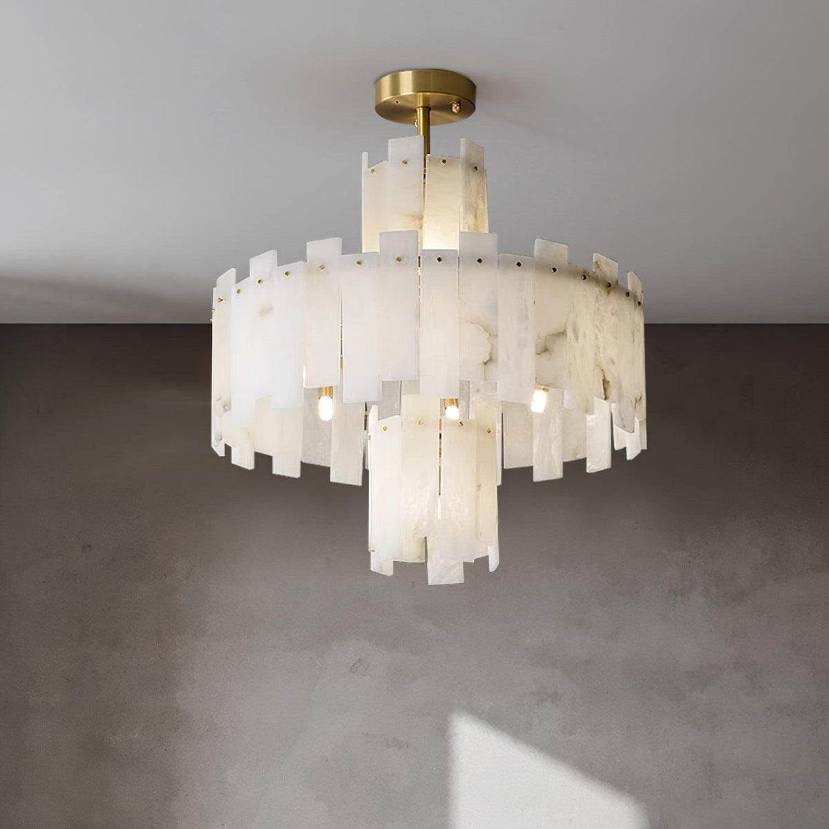 Alabaster Regina Modern Round Chandelier