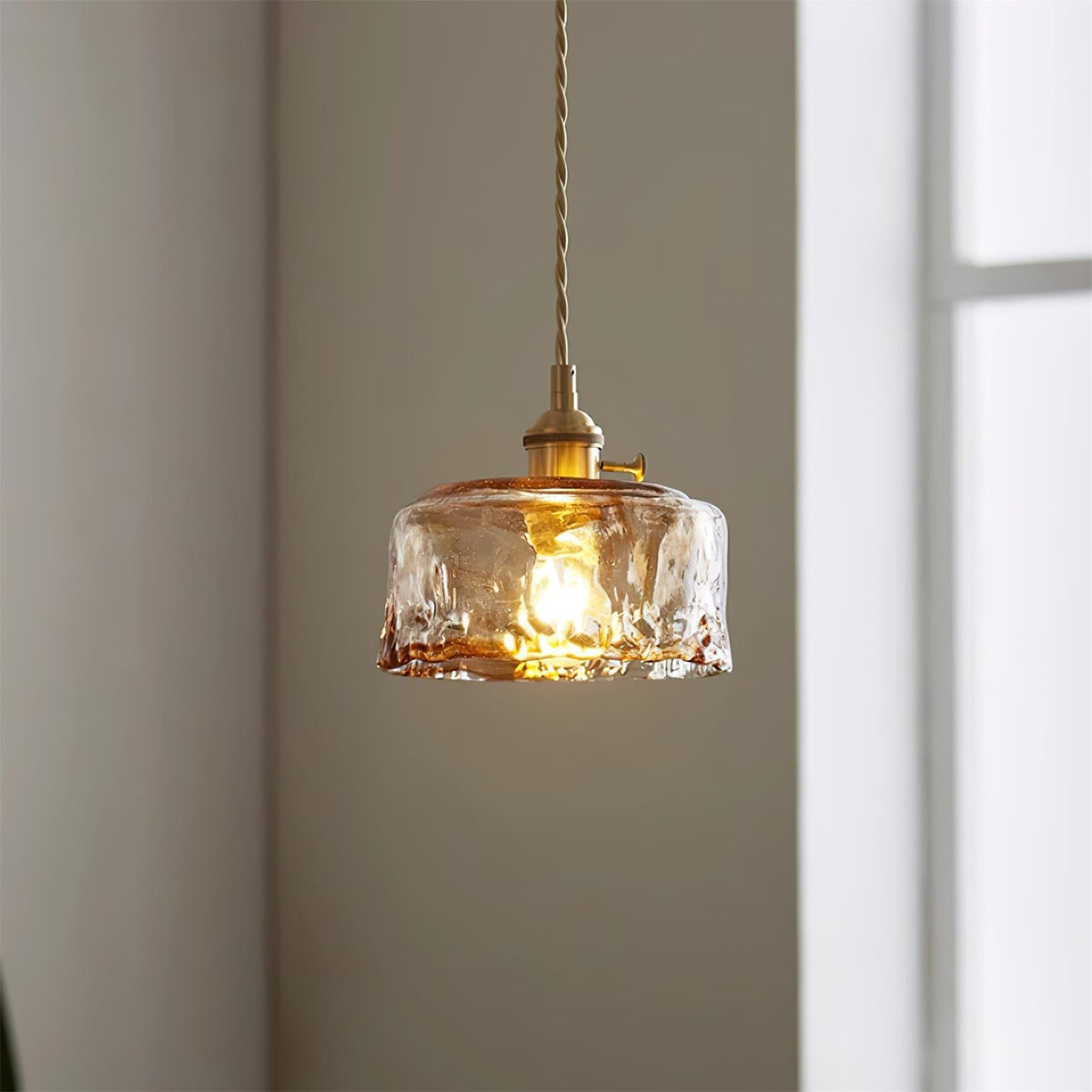 Velon Vintage Amber Glass Pendant Light
