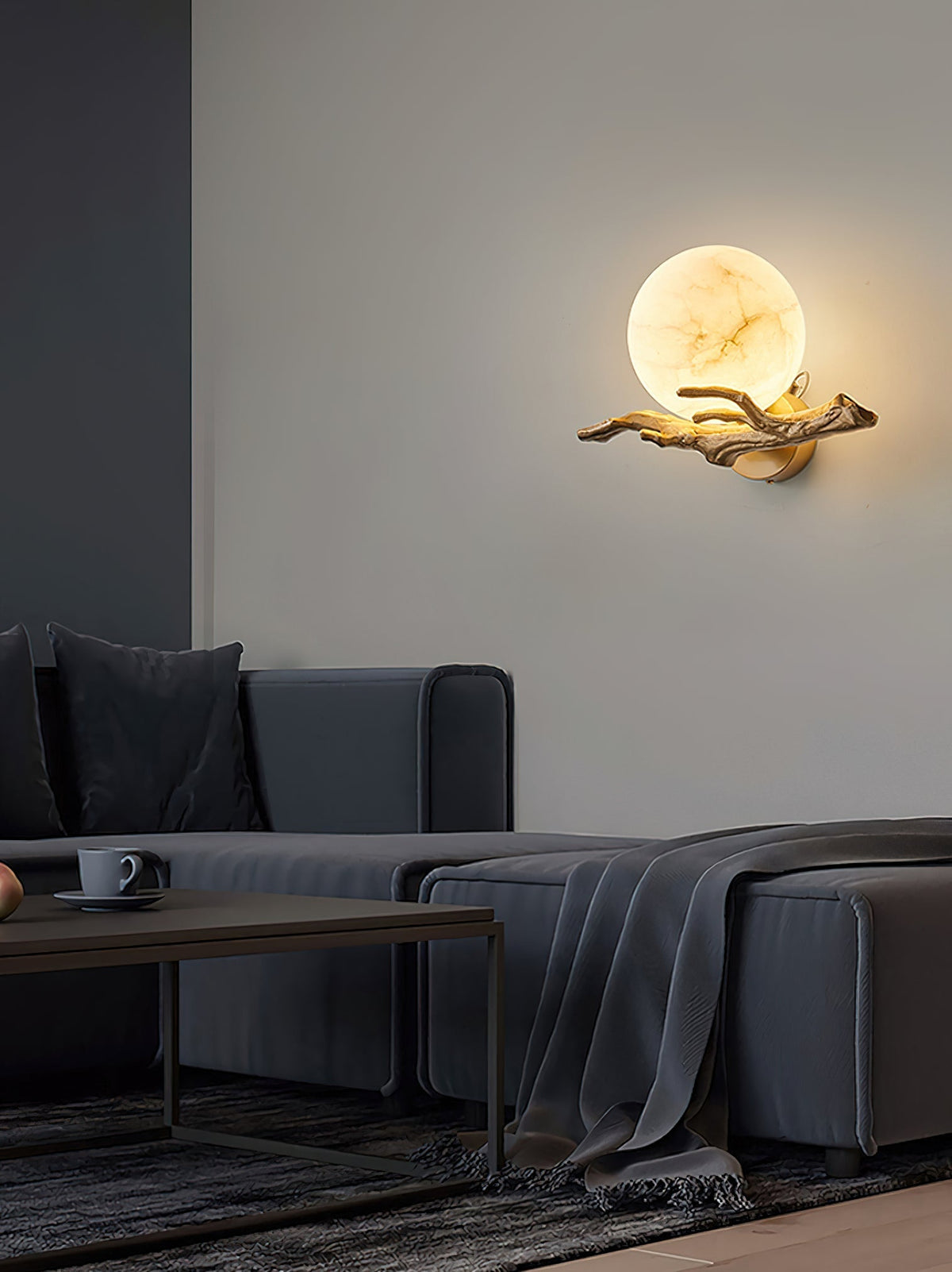 Ormirara Retro Twigs Alabaster Wall Lamp