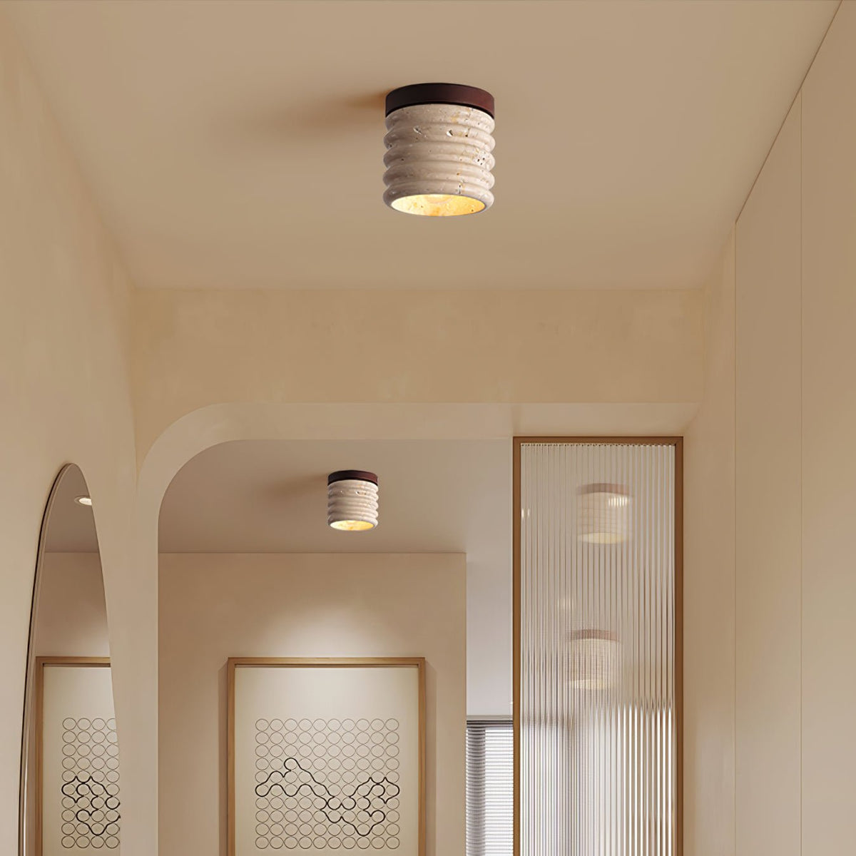 Travertine Vaarnii Ceiling Lamp