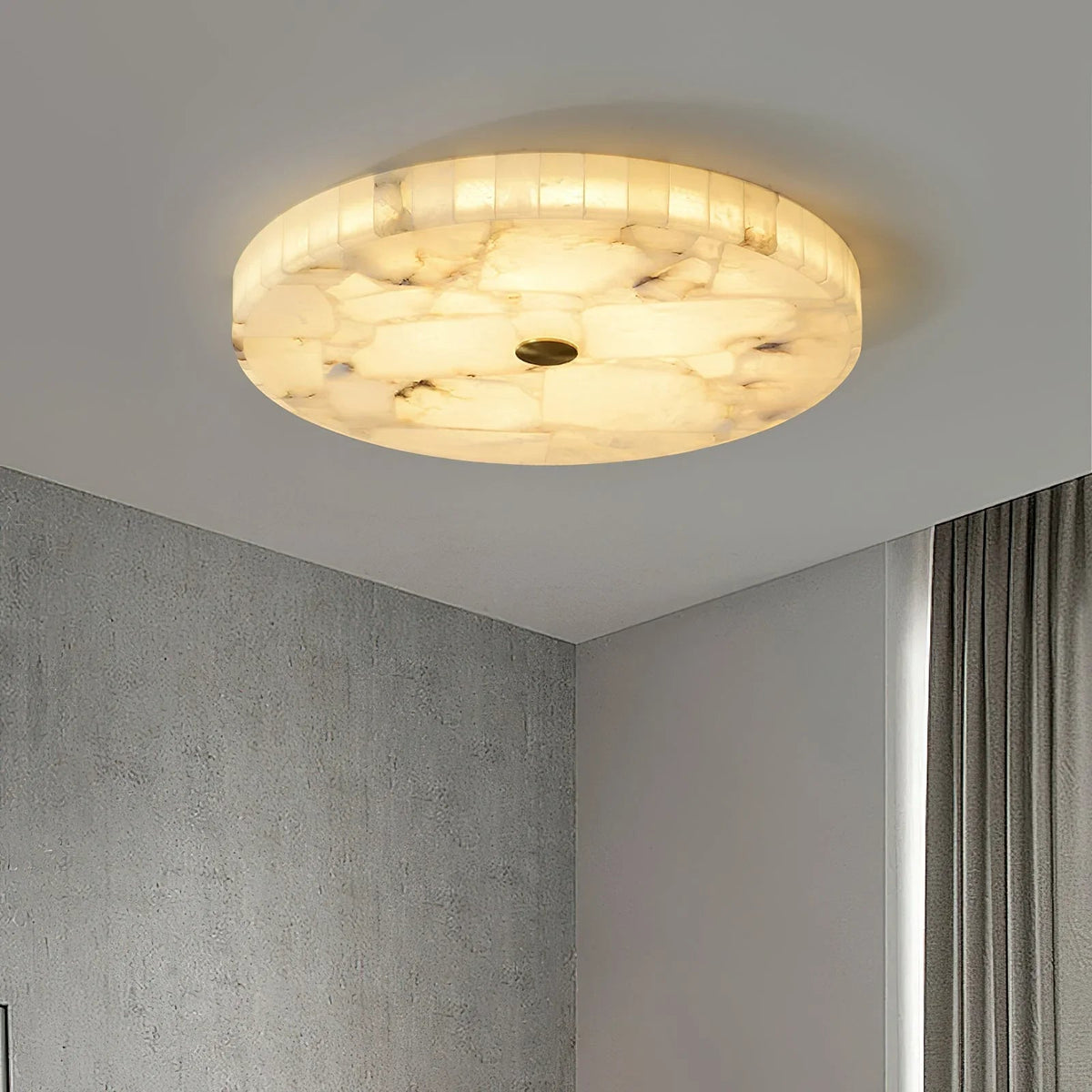 Alabaster Round Ceiling Lamp