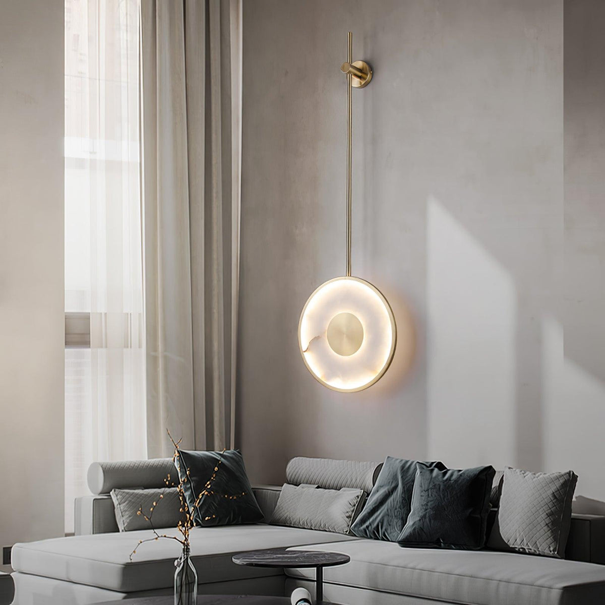 Alabaster Modern Round Strip Wall Lamp