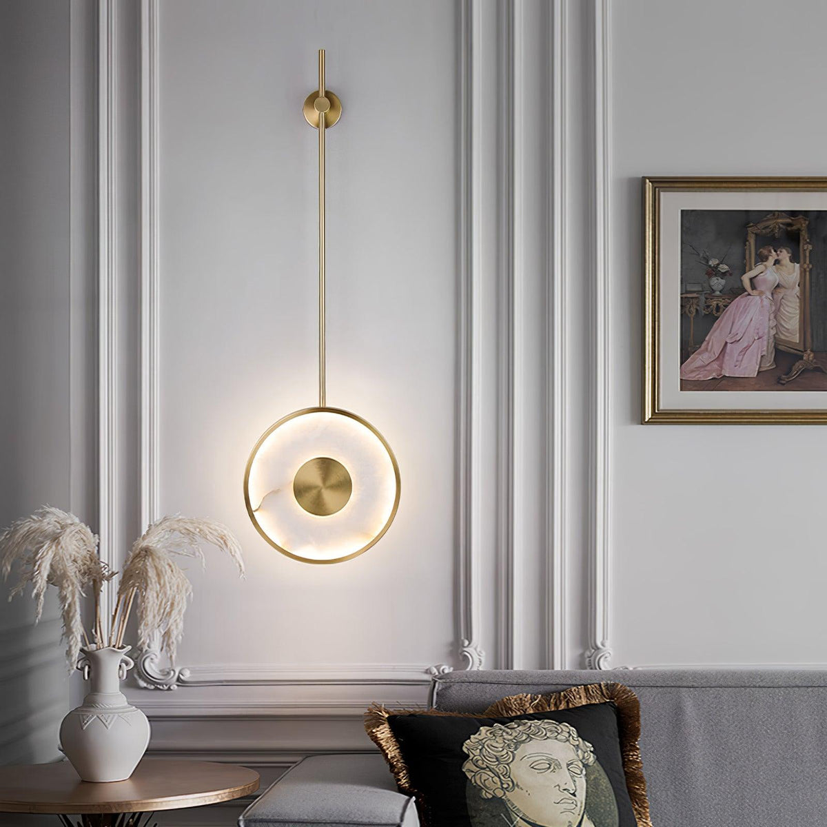 Alabaster Modern Round Strip Wall Lamp