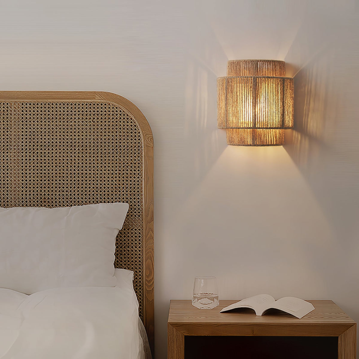 Round Travertine Disc Wall Lamp