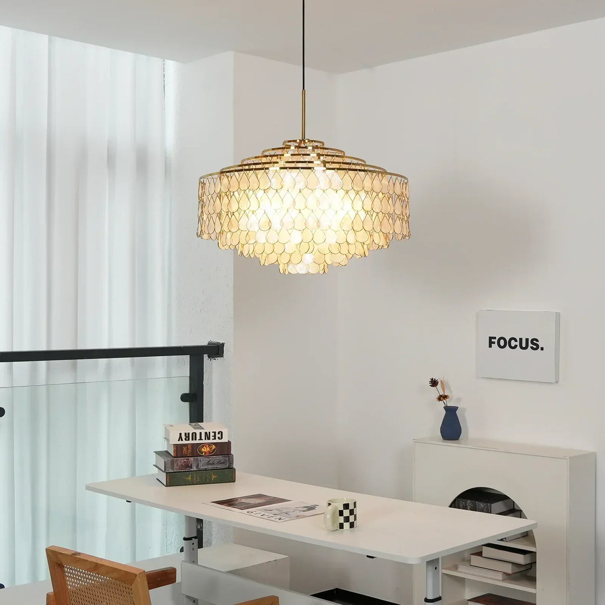 Teardrops Tiered Shell Pendant Light
